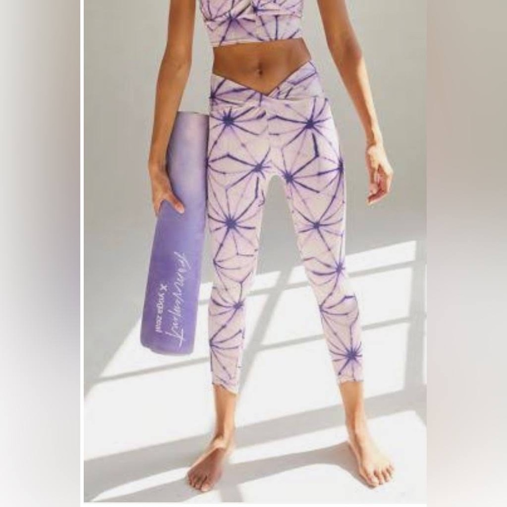 Free People XL Double Take Legging Printed Purple Combo